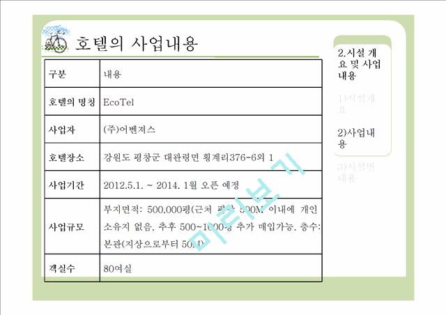 [사업계획서] 호텔창업(자연친화적 컨셉) 창업계획서.pptx